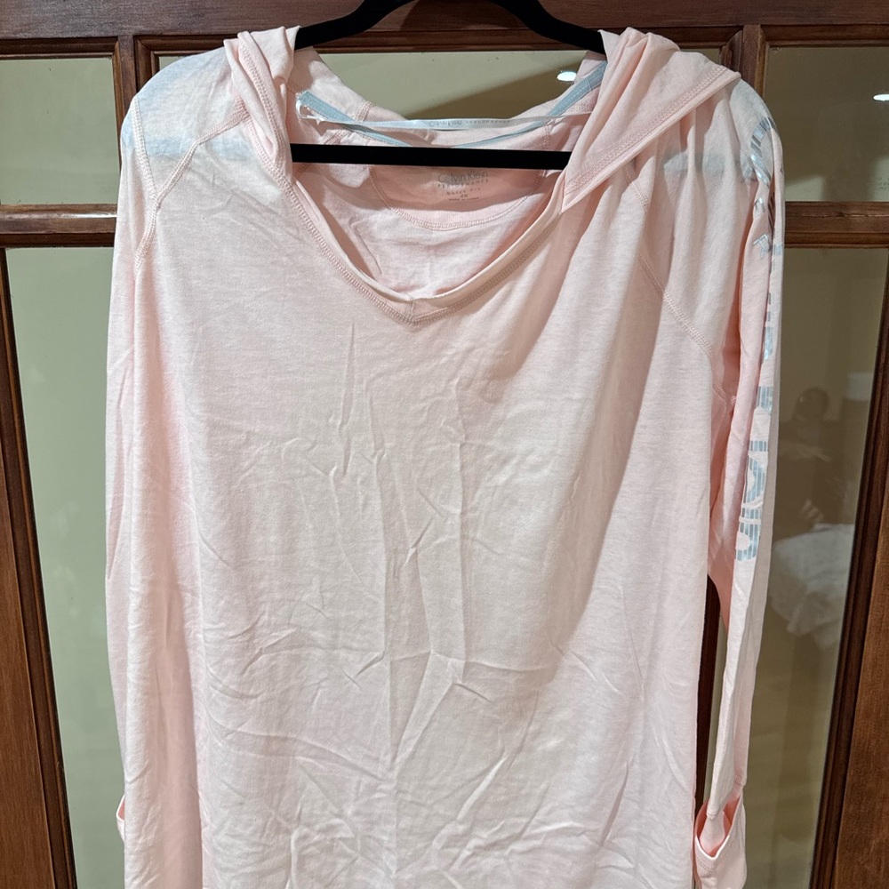 Calvin Klein Pink Relaxed Sweatshirt with Cowl Neckline